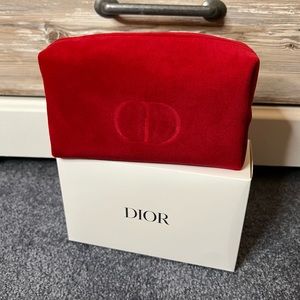 Dior Red Velvet Cosmetic Bag